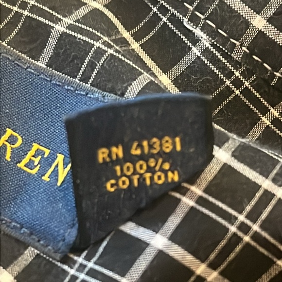 Ralph Lauren Men’s Big Plaid Casual Dress Shirt in Black and White size 3XB - Picture 6 of 14